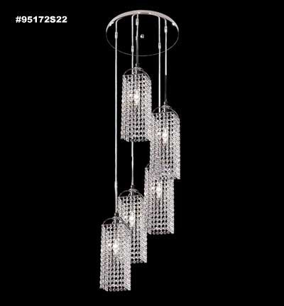 James R. Moder 95172S22 Five Light Chandelier, Silver