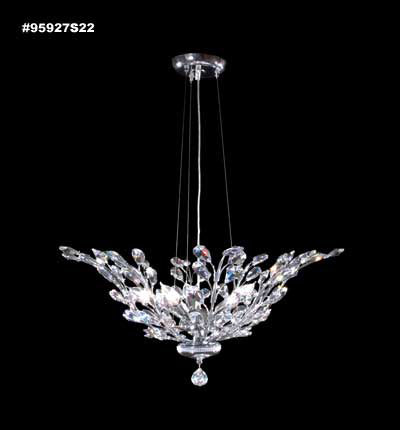James R. Moder 95927S22 Five Light Pendant, Silver