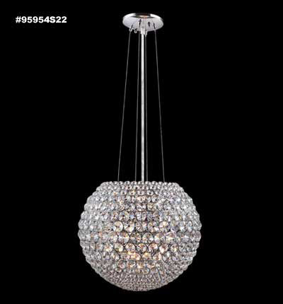 James R. Moder 95954S22 Eight Light Chandelier, Silver