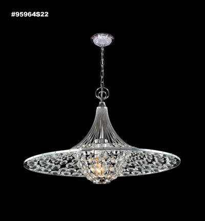 James R. Moder 95964S22 Three Light Pendant, Silver