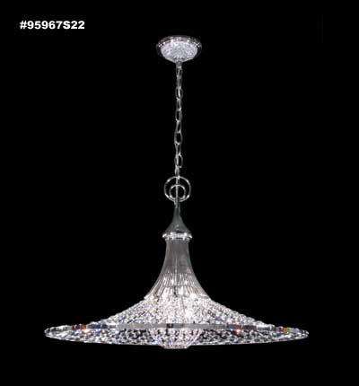 James R. Moder 95967S22 Three Light Pendant, Silver