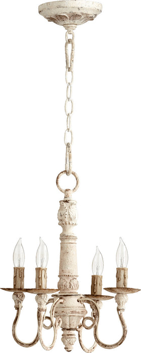 Quorum 6006-4-70 Four Light Chandelier, Persian White