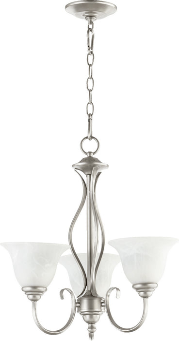 Quorum 6010-3-64 Three Light Chandelier, Classic Nickel