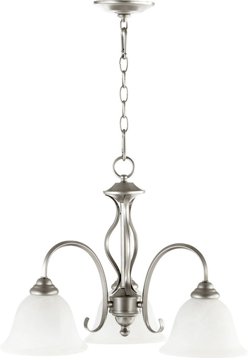 Quorum 6410-3-64 Three Light Chandelier, Classic Nickel