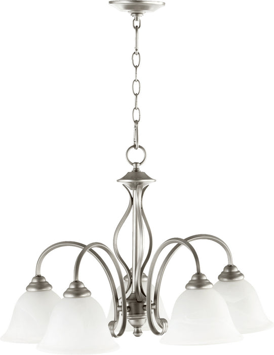 Quorum 6410-5-64 Five Light Chandelier, Classic Nickel