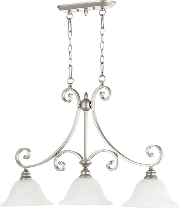 Quorum 6554-3-64 Three Light Island Pendant, Classic Nickel (Open Box - Final Sale)