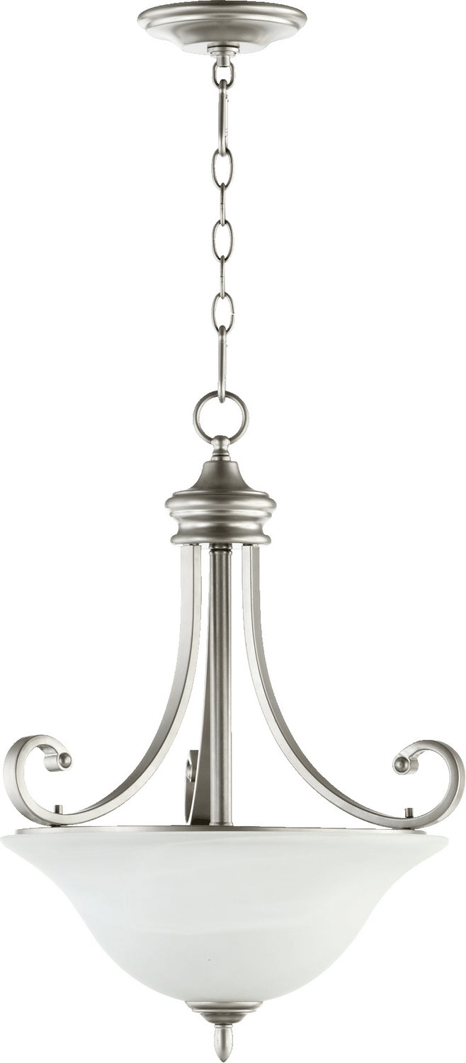 Quorum 8154-3-64 Three Light Pendant, Classic Nickel