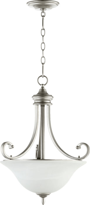 Quorum 8154-3-64 Three Light Pendant, Classic Nickel