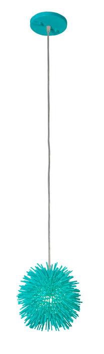 Varaluz 169M01SAQ One Light Mini Pendant, Aqua Velvet