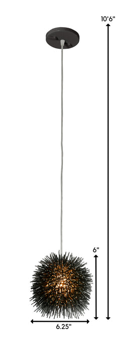 Varaluz 169M01SBL One Light Mini Pendant, Black