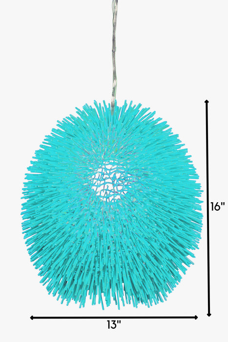 Varaluz 169P01AQ One Light Pendant, Aqua Velvet