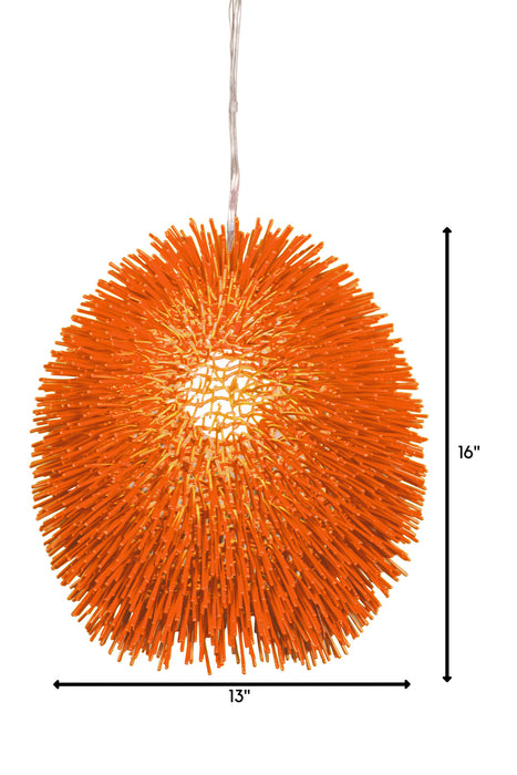 Varaluz 169P01OR One Light Pendant, Electric Pumpkin