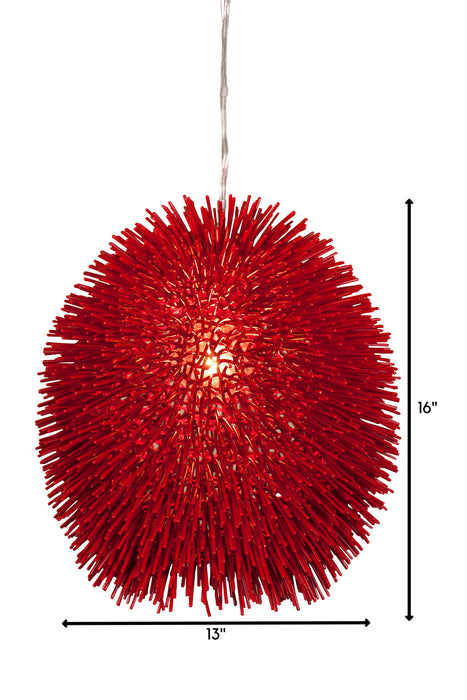 Varaluz 169P01RE One Light Pendant, Super Red