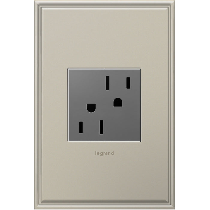 Legrand ARTR152M4 Tamper-Resistant Outlet, Magnesium