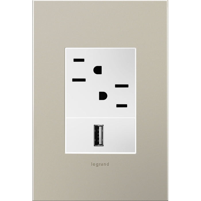 Legrand AWC1G3SN4 Wall Plate, Nickel