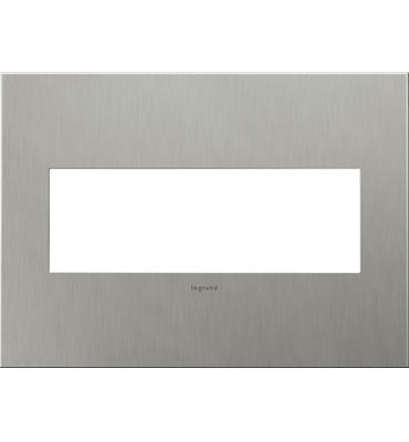 Legrand AWC3GBS4 Wall Plate, Stainless Steel
