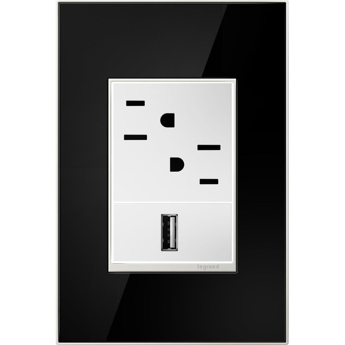 Legrand AWM1G3MB4 Gang Wall Plate, Black