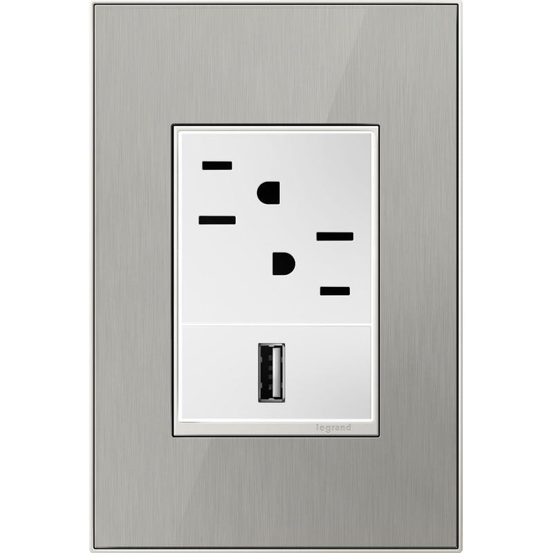 Legrand AWM1G3MS4 Gang Wall Plate, Brushed Stainless