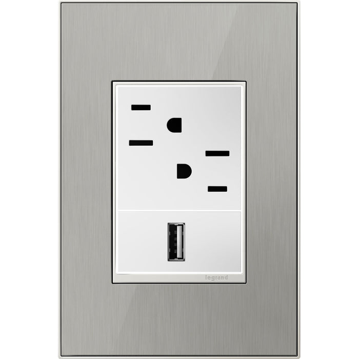 Legrand AWM1G3MS4 Gang Wall Plate, Brushed Stainless