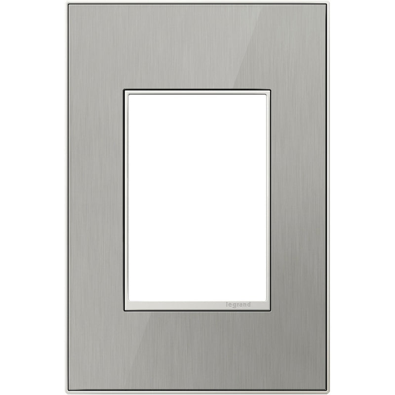 Legrand AWM1G3MS4 Gang Wall Plate, Brushed Stainless