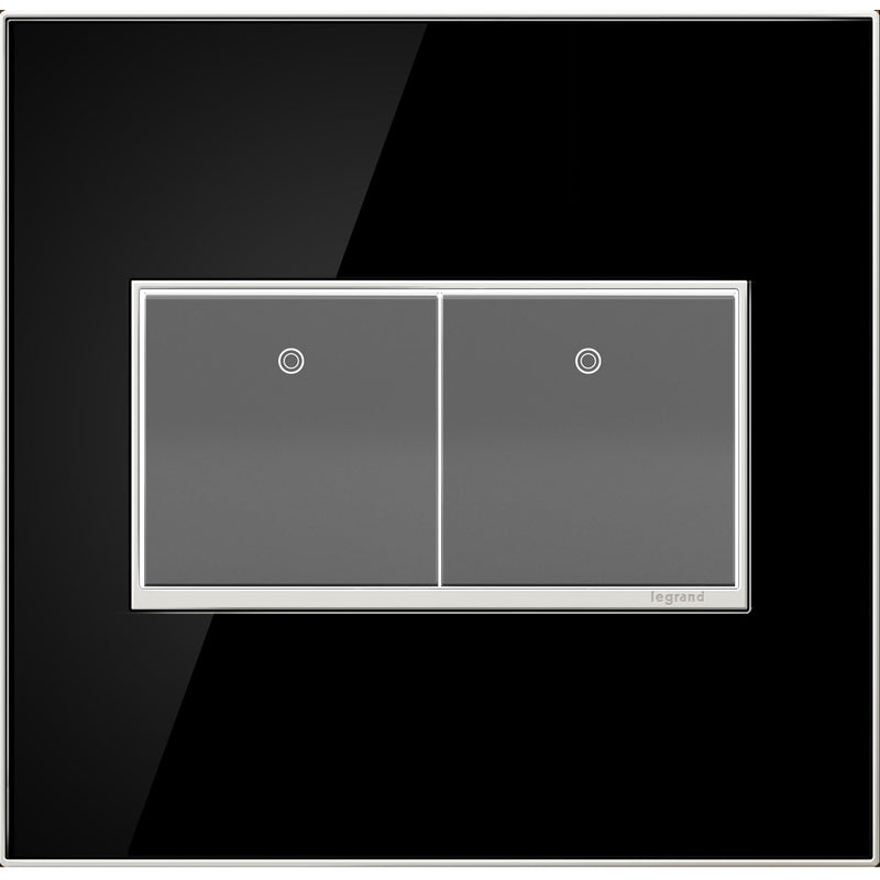 Legrand AWM2GMB4 Gang Wall Plate, Black