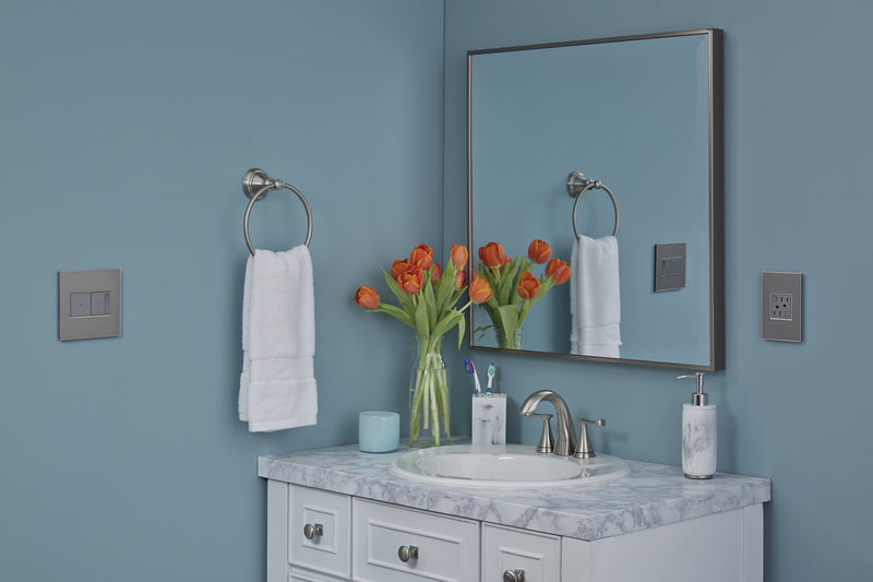 Legrand AWM2GMS4 Gang Wall Plate, Brushed Stainless
