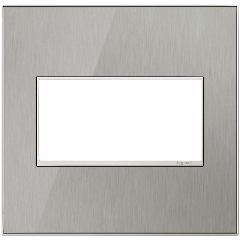 Legrand AWM2GMS4 Gang Wall Plate, Brushed Stainless