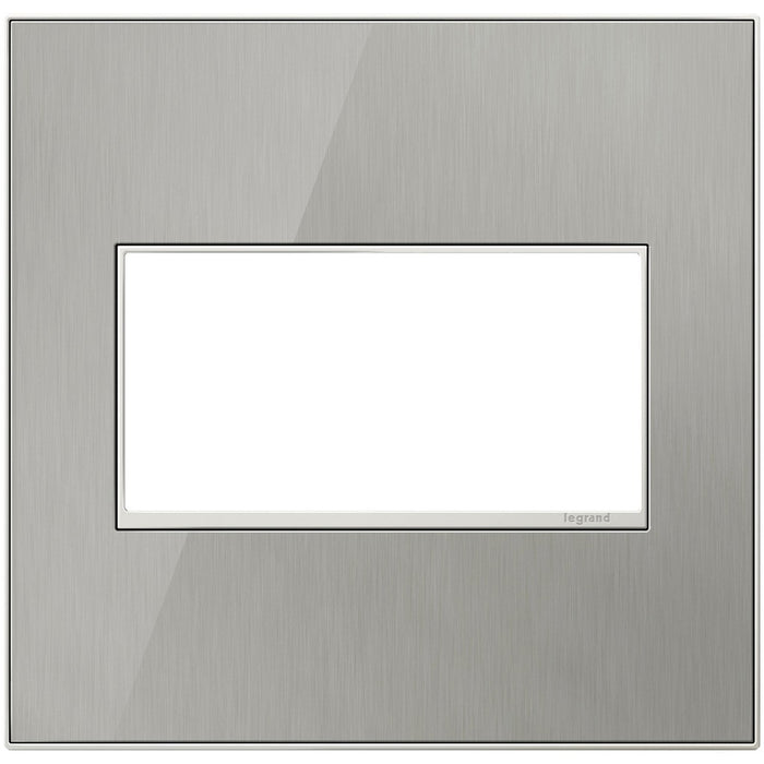 Legrand AWM2GMS4 Gang Wall Plate, Brushed Stainless