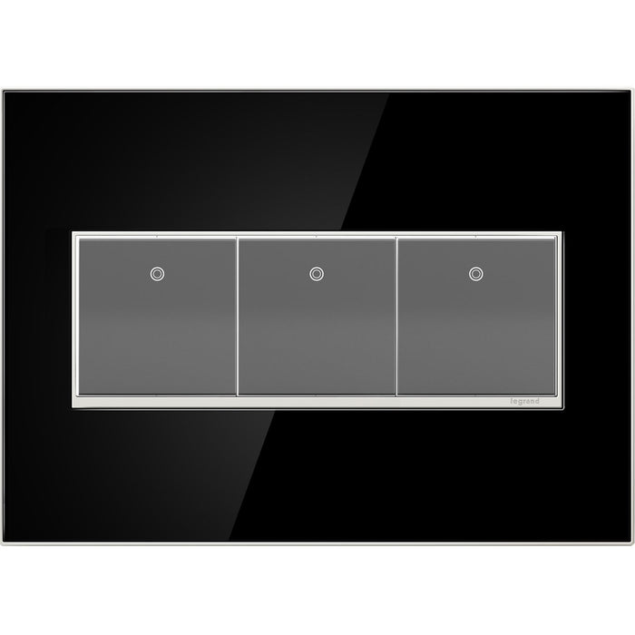 Legrand AWM3GMB4 Gang Wall Plate, Black