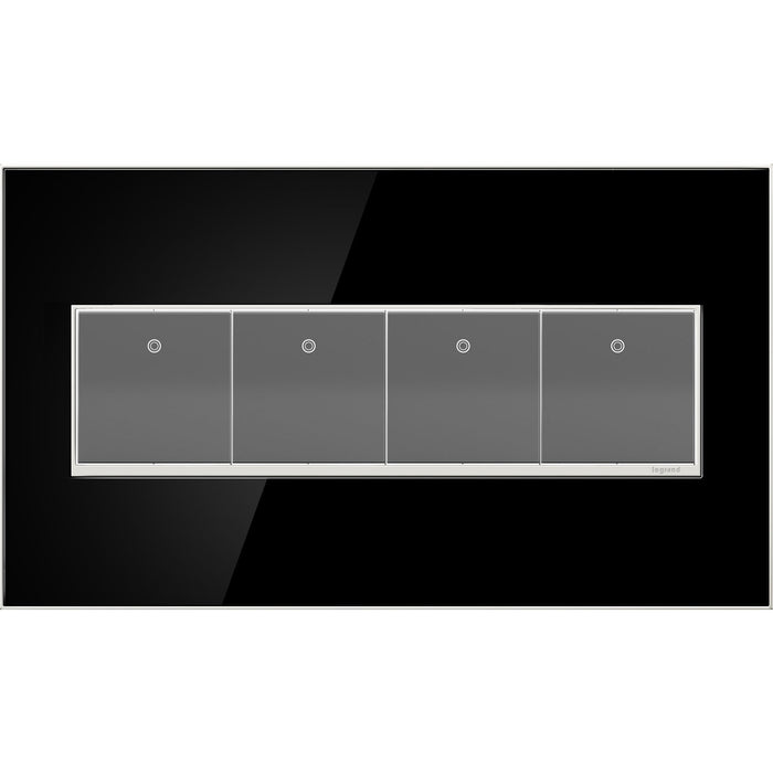 Legrand AWM4GMB4 Gang Wall Plate, Black