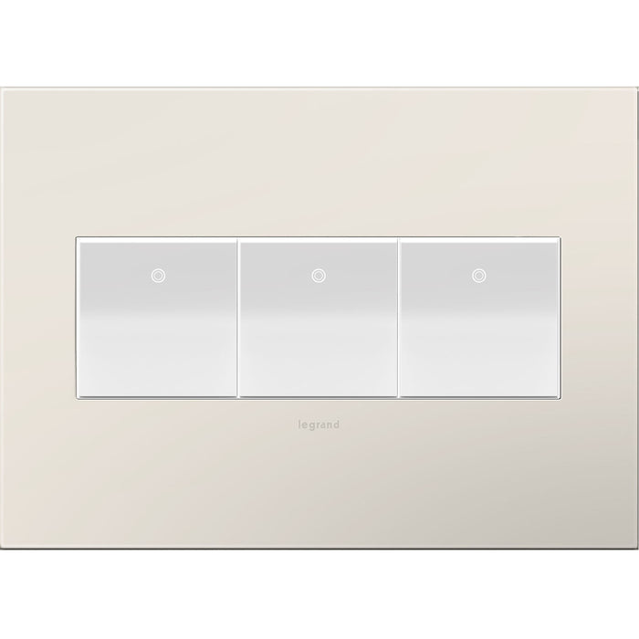 Legrand AWP3GLA4 Gang Wall Plate, Satin Light Almond