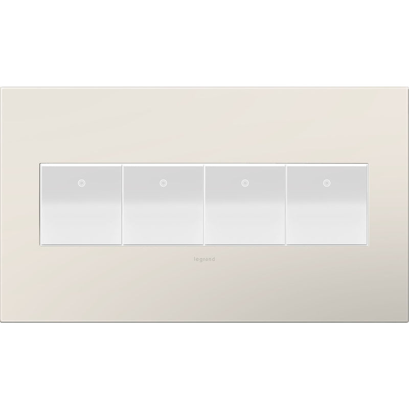 Legrand AWP4GLA4 Gang Wall Plate, Satin Light Almond