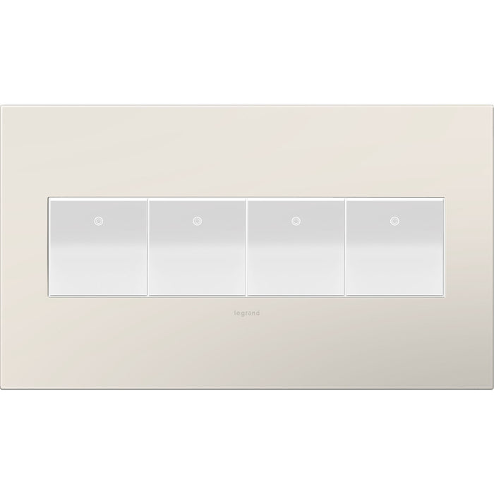 Legrand AWP4GLA4 Gang Wall Plate, Satin Light Almond