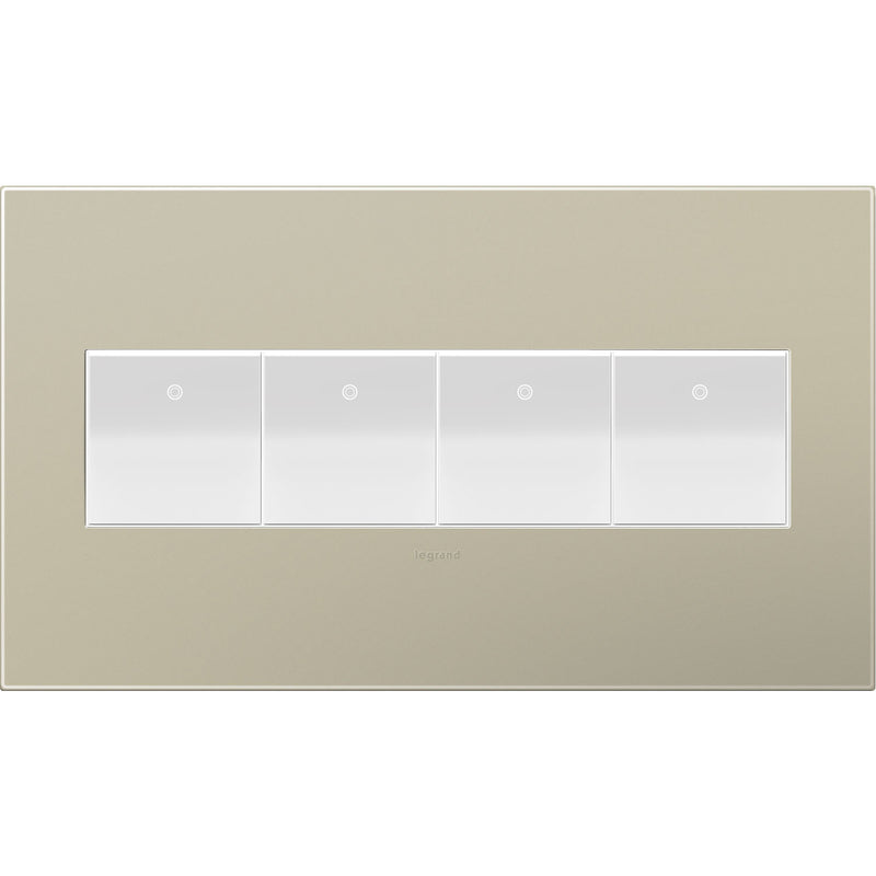 Legrand AWP4GTM4 Gang Wall Plate, Titanium