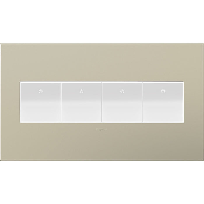 Legrand AWP4GTM4 Gang Wall Plate, Titanium