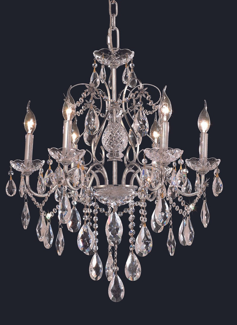 Elegant Lighting 2016D24C/RC Six Light Chandelier, Chrome