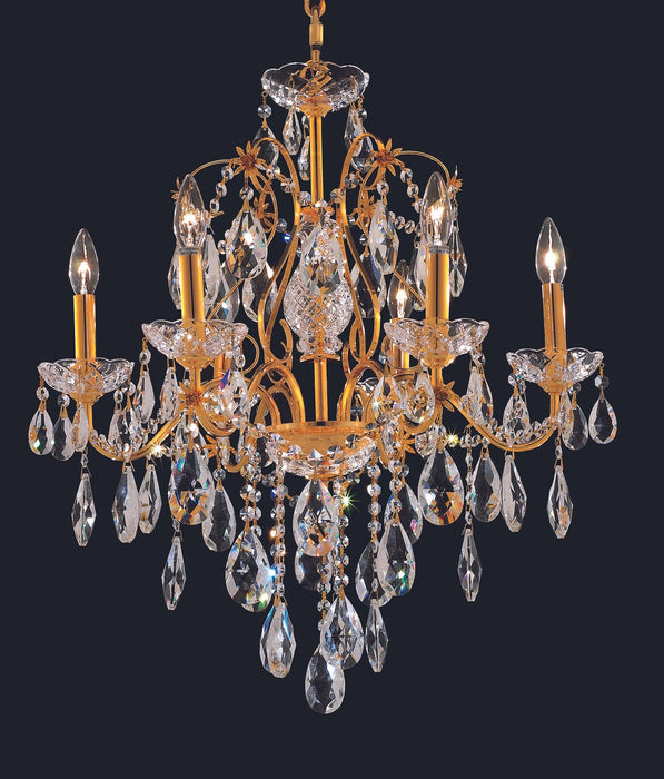 Elegant Lighting 2016D24G/RC Six Light Chandelier, Gold