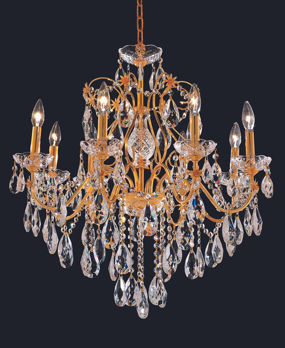 Elegant Lighting 2016D26G/RC Eight Light Chandelier, Gold