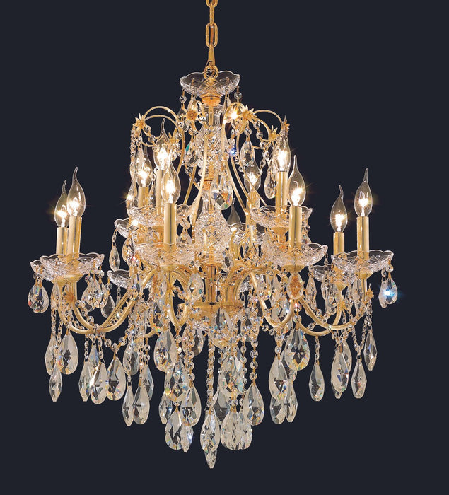 Elegant Lighting 2016D28G/RC 12 Light Chandelier, Gold
