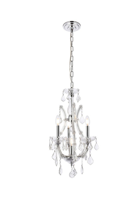 Elegant Lighting 2800D12C/RC Four Light Pendant, Chrome