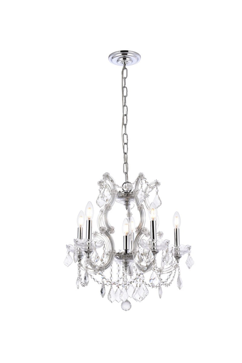 Elegant Lighting 2800D20C/RC Six Light Pendant, Chrome