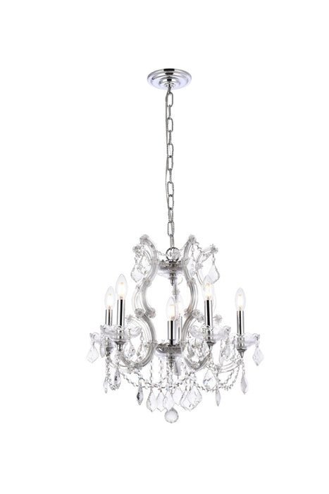 Elegant Lighting 2800D20C/RC Six Light Pendant, Chrome