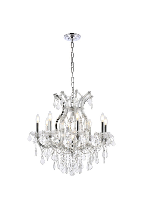 Elegant Lighting 2800D26C/RC Nine Light Chandelier, Chrome