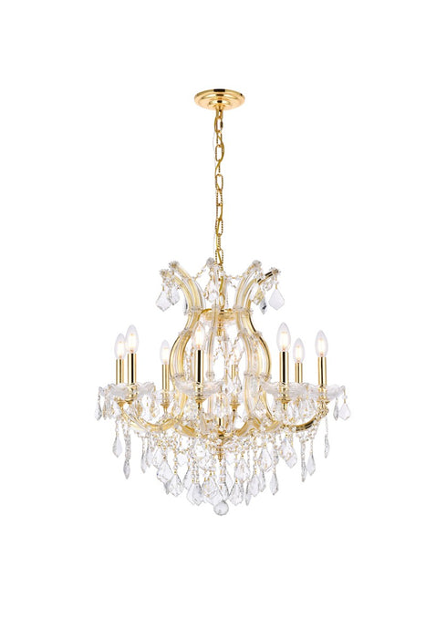 Elegant Lighting 2800D26G/RC Nine Light Chandelier, Gold
