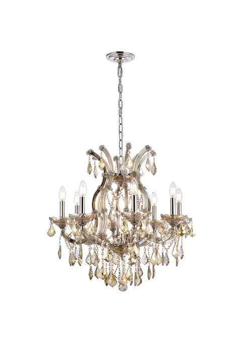 Elegant Lighting 2800D26GT-GT/RC Nine Light Chandelier, Golden Teak
