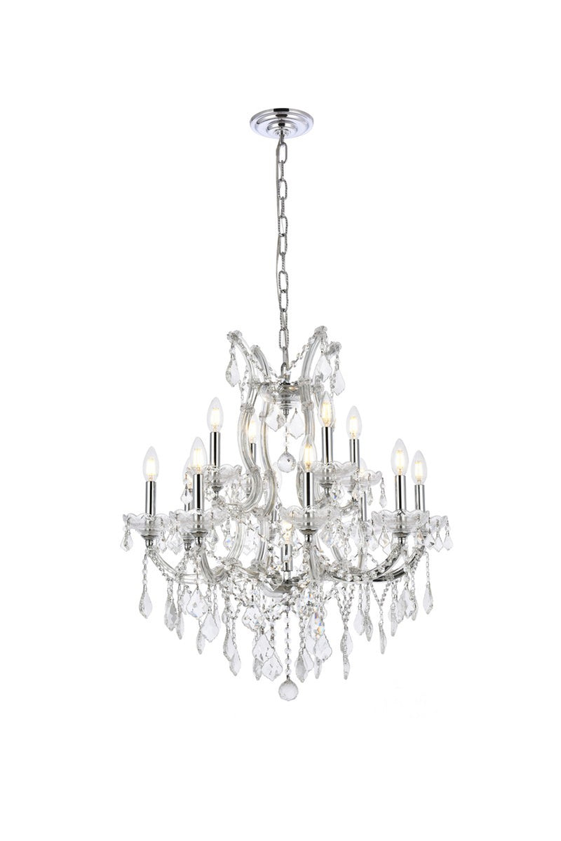 Elegant Lighting 2800D27C/RC 13 Light Chandelier, Chrome