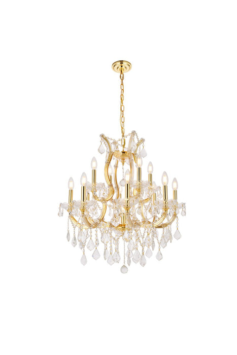 Elegant Lighting 2800D27G/RC 13 Light Chandelier, Gold