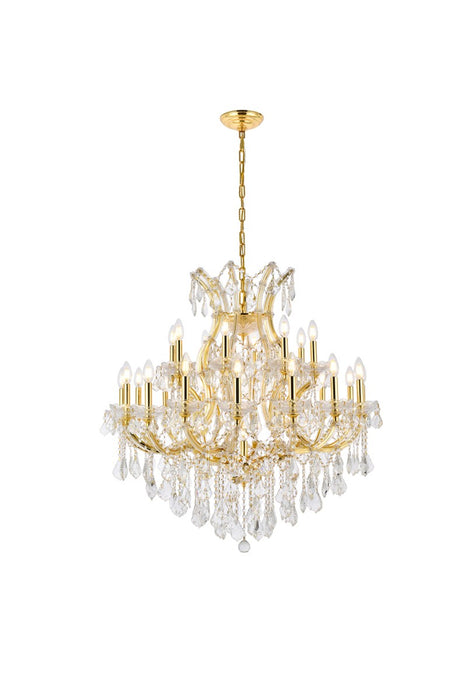 Elegant Lighting 2800D36G/RC 24 Light Chandelier, Gold