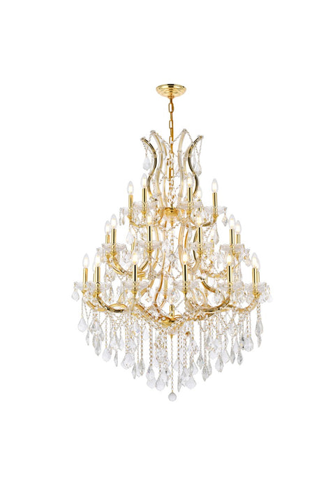 Elegant Lighting 2800D38G/RC 28 Light Chandelier, Gold
