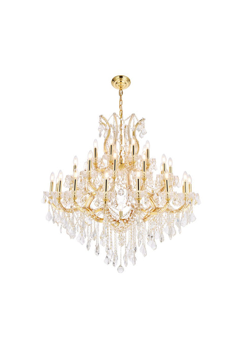Elegant Lighting 2800G44G/RC 37 Light Chandelier, Gold